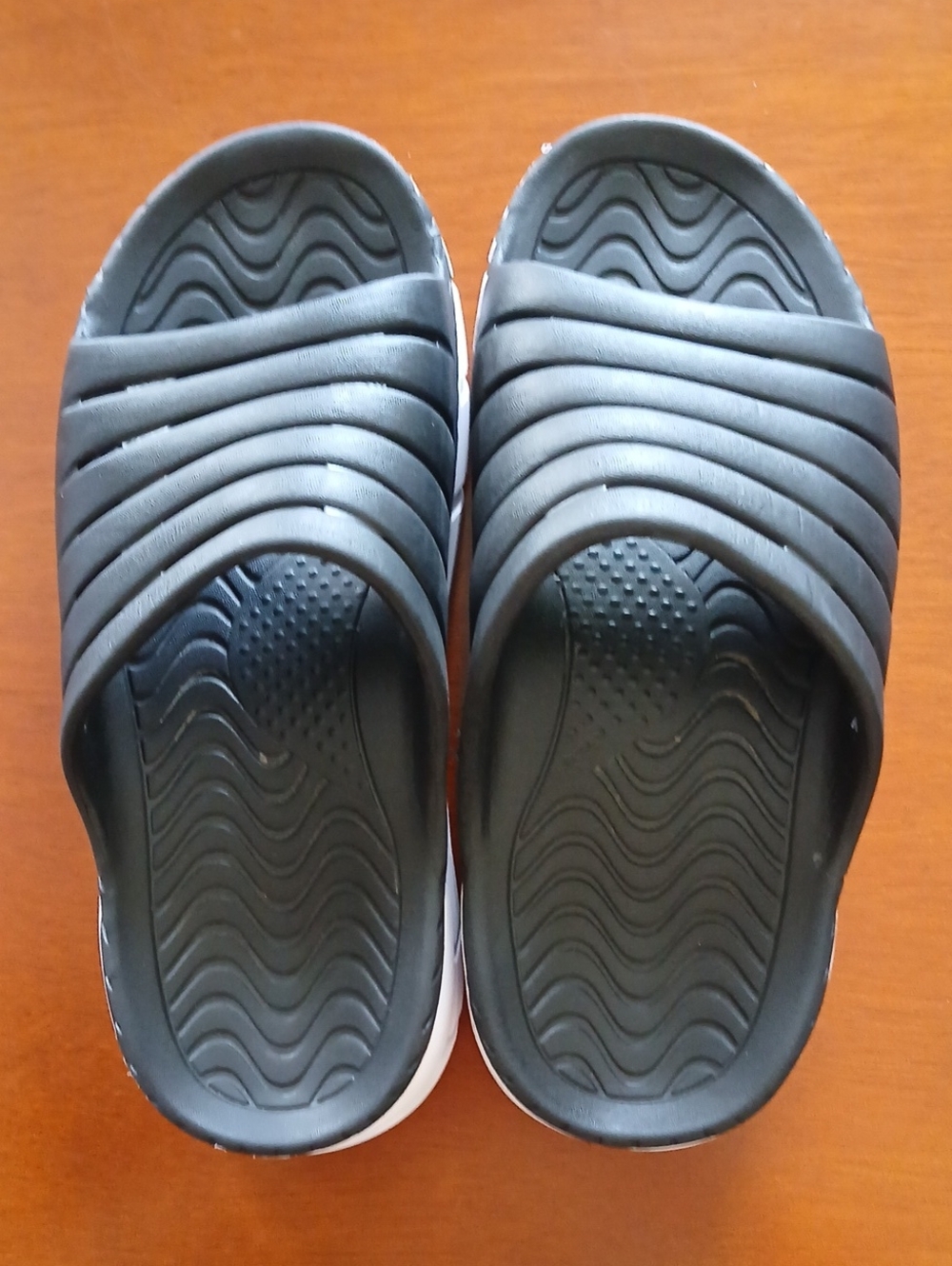AVIA Black Slide Sandals - Simple Slip-On Comfort Size 8